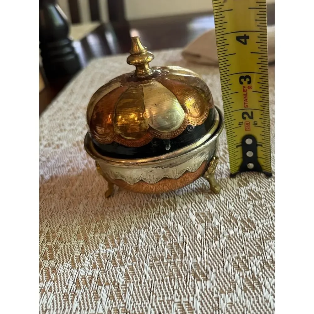 Multi metal copper brass covered container 4